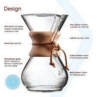 photo Chemex - 6 Cup Coffee Maker for American Coffee in Glass with Anti-Burn Handle + 100 Filters 5